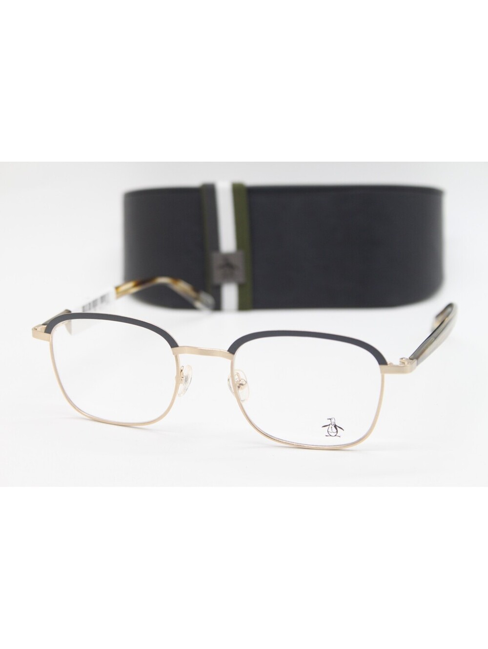 NEW PENGUIN THE FERGUSON YG YELLOW GOLD GREY AUTHENTIC EYEGLASSES W/CASE 50-20